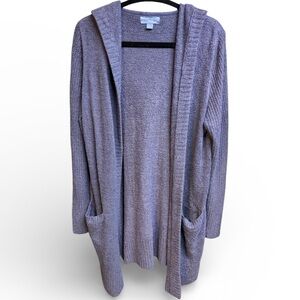Barefoot Dreams CozyChic Lite Hooded Cardigan Large